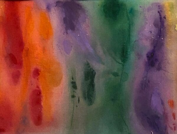 A painting of different colors and shapes.