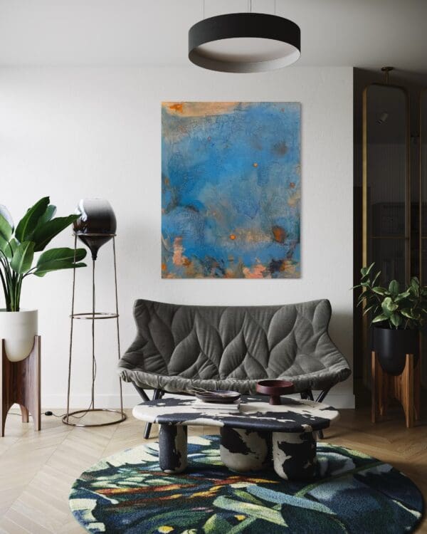 Spontaneous Blue-Giclée Print - Image 4